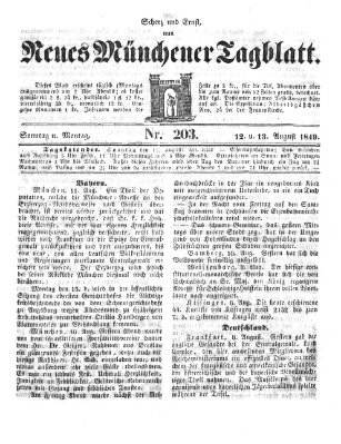 Neues Münchener Tagblatt Montag 13. August 1849