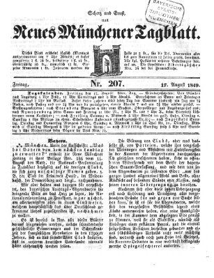 Neues Münchener Tagblatt Freitag 17. August 1849