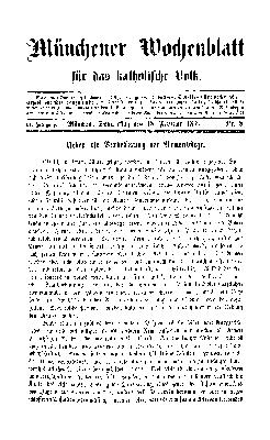 Münchener Wochenblatt für das katholische Volk Donnerstag 18. Februar 1869