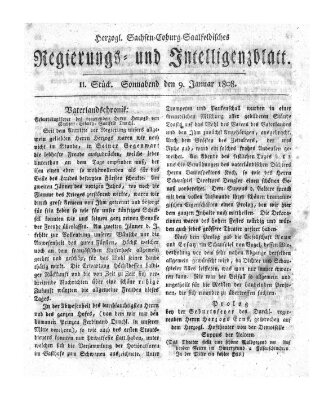 Herzogl.-Sachsen-Coburg-Saalfeldisches Regierungs- und Intelligenzblatt (Coburger Regierungs-Blatt) Samstag 9. Januar 1808