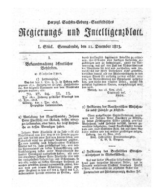 Herzogl.-Sachsen-Coburg-Saalfeldisches Regierungs- und Intelligenzblatt (Coburger Regierungs-Blatt) Samstag 11. Dezember 1813
