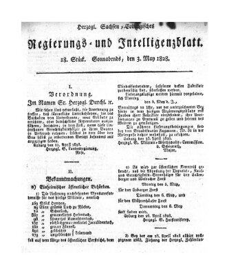 Herzogl.-Sachsen-Coburgisches Regierungs- und Intelligenzblatt (Coburger Regierungs-Blatt) Samstag 3. Mai 1828