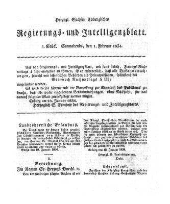 Herzogl.-Sachsen-Coburgisches Regierungs- und Intelligenzblatt (Coburger Regierungs-Blatt) Samstag 1. Februar 1834