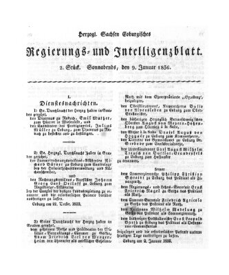 Herzogl.-Sachsen-Coburgisches Regierungs- und Intelligenzblatt (Coburger Regierungs-Blatt) Samstag 9. Januar 1836