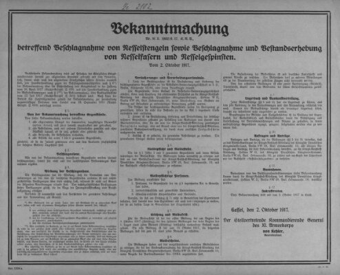 Regierungs-Blatt für das Herzogtum Coburg (Coburger Regierungs-Blatt) Dienstag 2. Oktober 1917