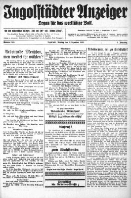 Ingolstädter Anzeiger Samstag 29. November 1924