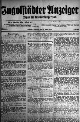 Ingolstädter Anzeiger Donnerstag 22. Januar 1925