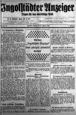 Ingolstädter Anzeiger Mittwoch 25. Februar 1925