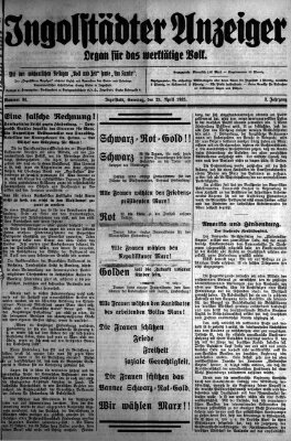 Ingolstädter Anzeiger Samstag 25. April 1925