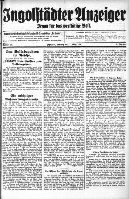 Ingolstädter Anzeiger Samstag 27. März 1926