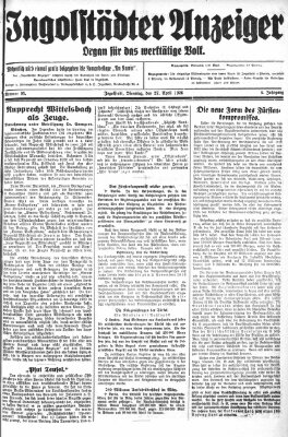 Ingolstädter Anzeiger Dienstag 27. April 1926