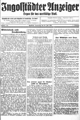 Ingolstädter Anzeiger Donnerstag 24. Juni 1926