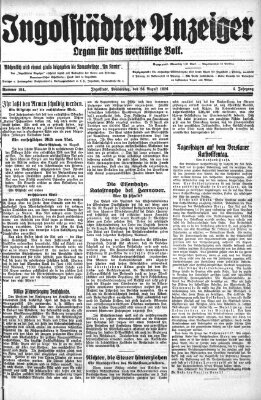 Ingolstädter Anzeiger Donnerstag 26. August 1926