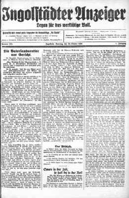 Ingolstädter Anzeiger Samstag 30. Oktober 1926