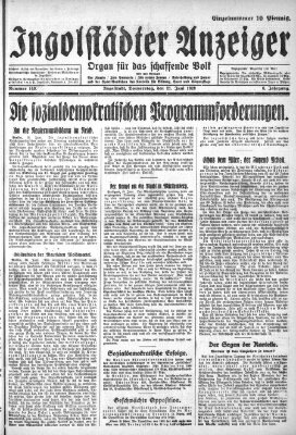 Ingolstädter Anzeiger Donnerstag 21. Juni 1928