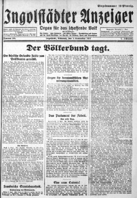 Ingolstädter Anzeiger Mittwoch 5. September 1928
