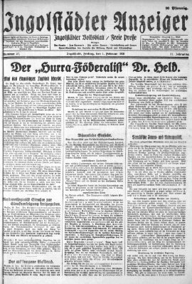 Ingolstädter Anzeiger Freitag 1. Februar 1929