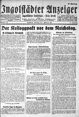 Ingolstädter Anzeiger Dienstag 5. Februar 1929