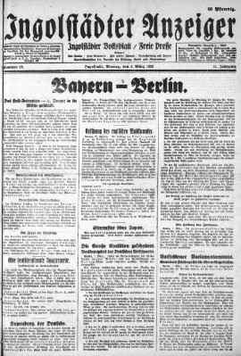 Ingolstädter Anzeiger Montag 4. März 1929