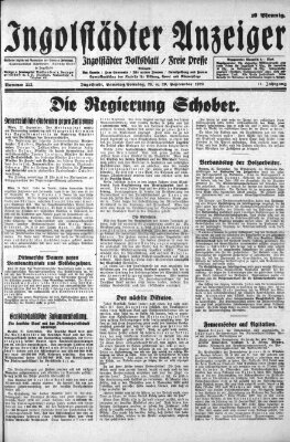 Ingolstädter Anzeiger Sonntag 29. September 1929