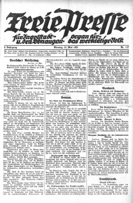 Freie Presse für Ingolstadt u. den Donaugau (Ingolstädter Anzeiger) Montag 22. Mai 1922