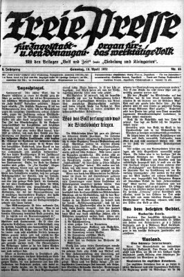 Freie Presse für Ingolstadt u. den Donaugau (Ingolstädter Anzeiger) Samstag 14. April 1923