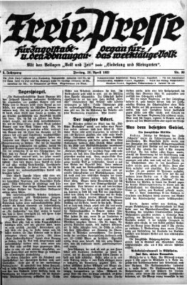 Freie Presse für Ingolstadt u. den Donaugau (Ingolstädter Anzeiger) Freitag 20. April 1923