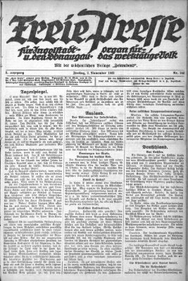 Freie Presse für Ingolstadt u. den Donaugau (Ingolstädter Anzeiger) Freitag 2. November 1923