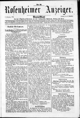 Rosenheimer Anzeiger Sonntag 13. November 1864
