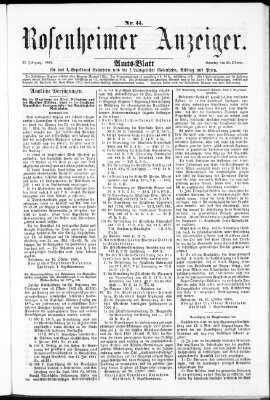 Rosenheimer Anzeiger Sonntag 29. Oktober 1865