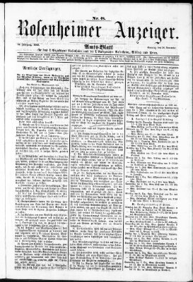 Rosenheimer Anzeiger Sonntag 26. November 1865