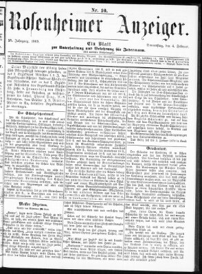 Rosenheimer Anzeiger Donnerstag 4. Februar 1869