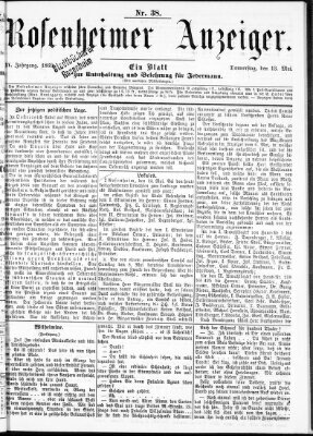 Rosenheimer Anzeiger Donnerstag 13. Mai 1869