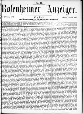 Rosenheimer Anzeiger Sonntag 30. Mai 1869
