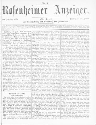 Rosenheimer Anzeiger Sonntag 15. Januar 1871