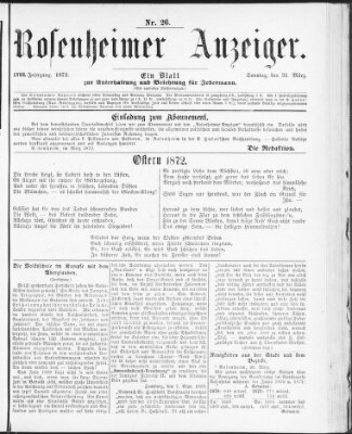 Rosenheimer Anzeiger Sonntag 31. März 1872