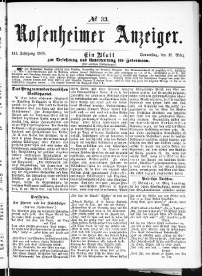 Rosenheimer Anzeiger Donnerstag 18. März 1875