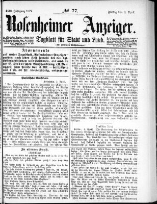 Rosenheimer Anzeiger Freitag 6. April 1877