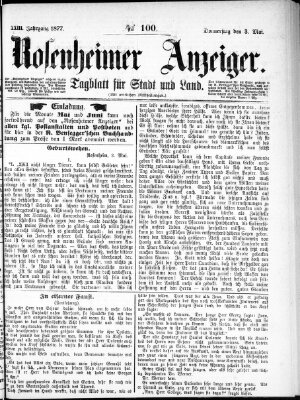 Rosenheimer Anzeiger Donnerstag 3. Mai 1877