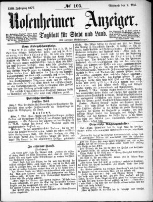 Rosenheimer Anzeiger Mittwoch 9. Mai 1877