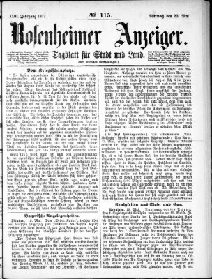 Rosenheimer Anzeiger Mittwoch 23. Mai 1877