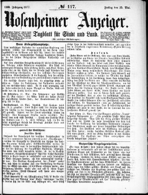 Rosenheimer Anzeiger Freitag 25. Mai 1877