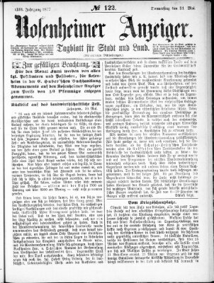 Rosenheimer Anzeiger Donnerstag 31. Mai 1877