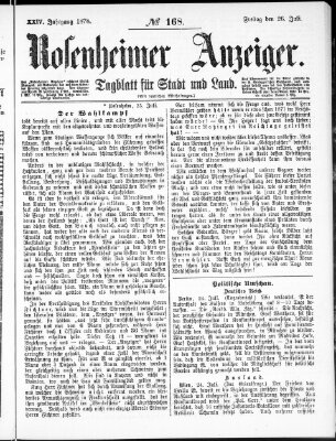 Rosenheimer Anzeiger Freitag 26. Juli 1878