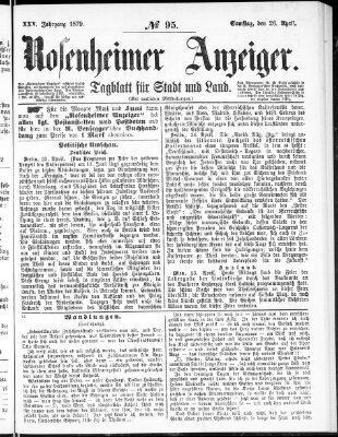 Rosenheimer Anzeiger Samstag 26. April 1879