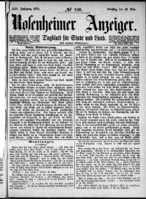 Rosenheimer Anzeiger Dienstag 13. Mai 1879