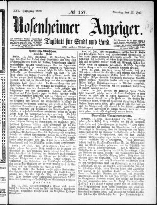 Rosenheimer Anzeiger Sonntag 13. Juli 1879