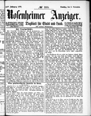 Rosenheimer Anzeiger Samstag 8. November 1879