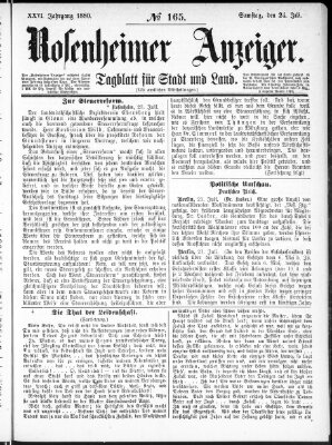Rosenheimer Anzeiger Samstag 24. Juli 1880