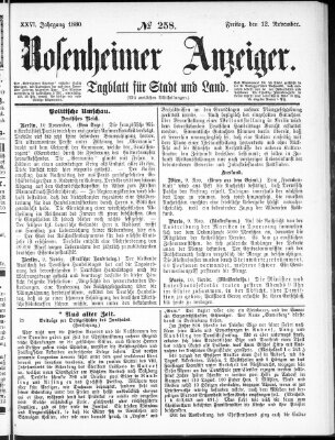 Rosenheimer Anzeiger Freitag 12. November 1880